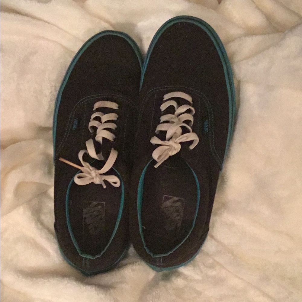 Teal Blue & Black Vans